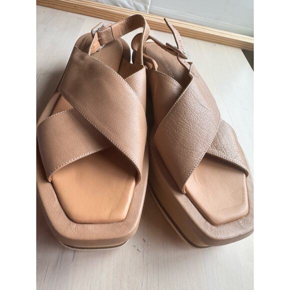 Paloma Barcelo beige Madidi slingback wedge sandals size 40/ US 9.5 - Picture 5 of 14